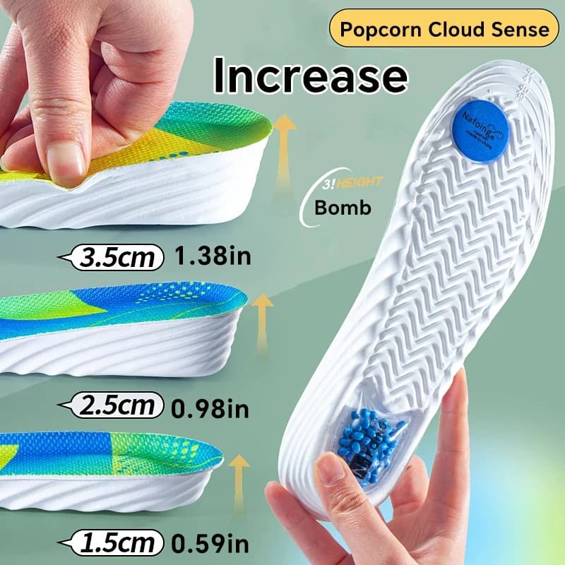 1 Paio di Solette Invisibili per Aumentare l'Altezza, Cuscinetti in EVA, Comodi Rialzi per Scarpe, Assorbimento degli Urti, Solette per la Cura dei Piedi