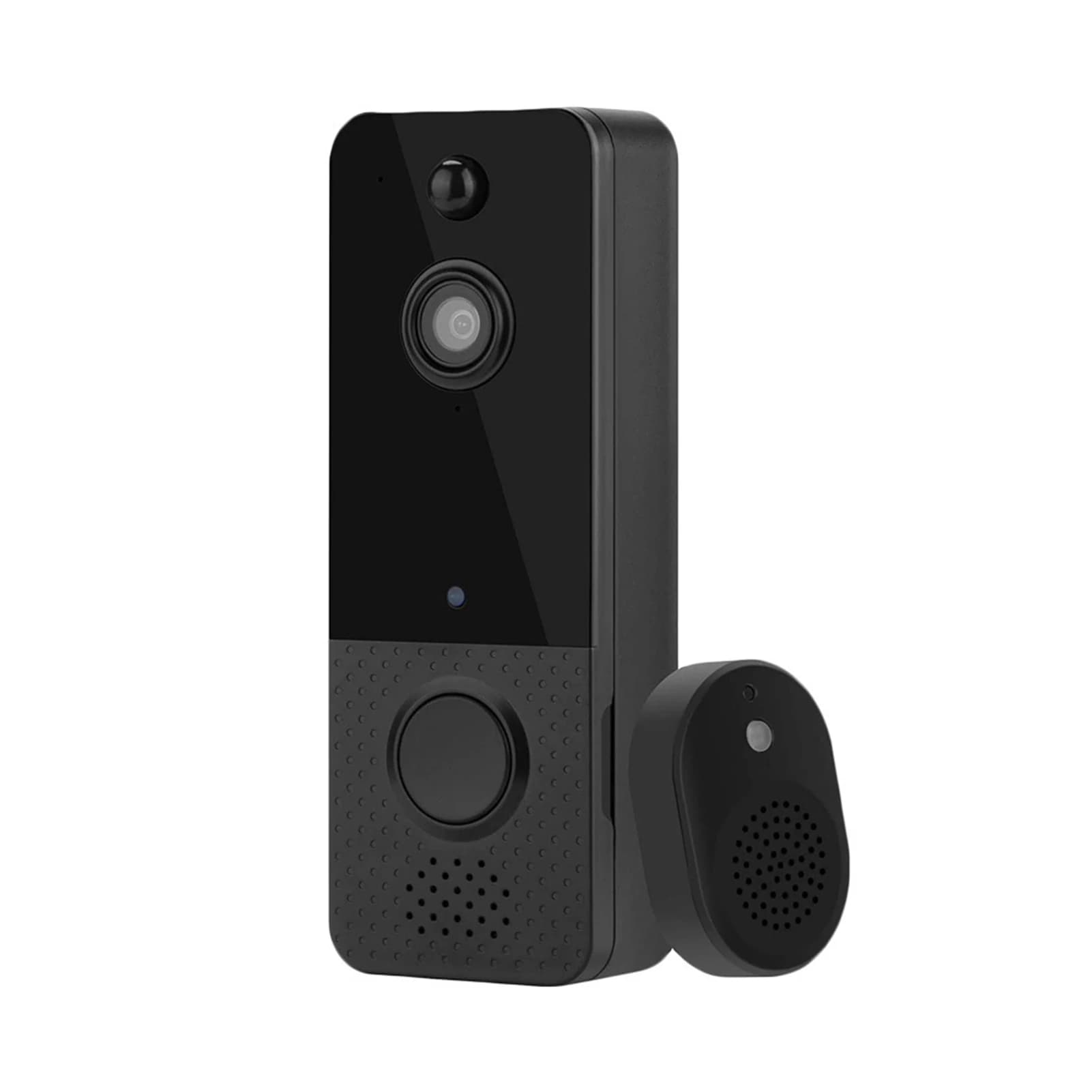 Campanello Video HD Wireless Nero con Telecomando, Tempo di Standby Ultra-lungo e 5 Sensori di Movimento