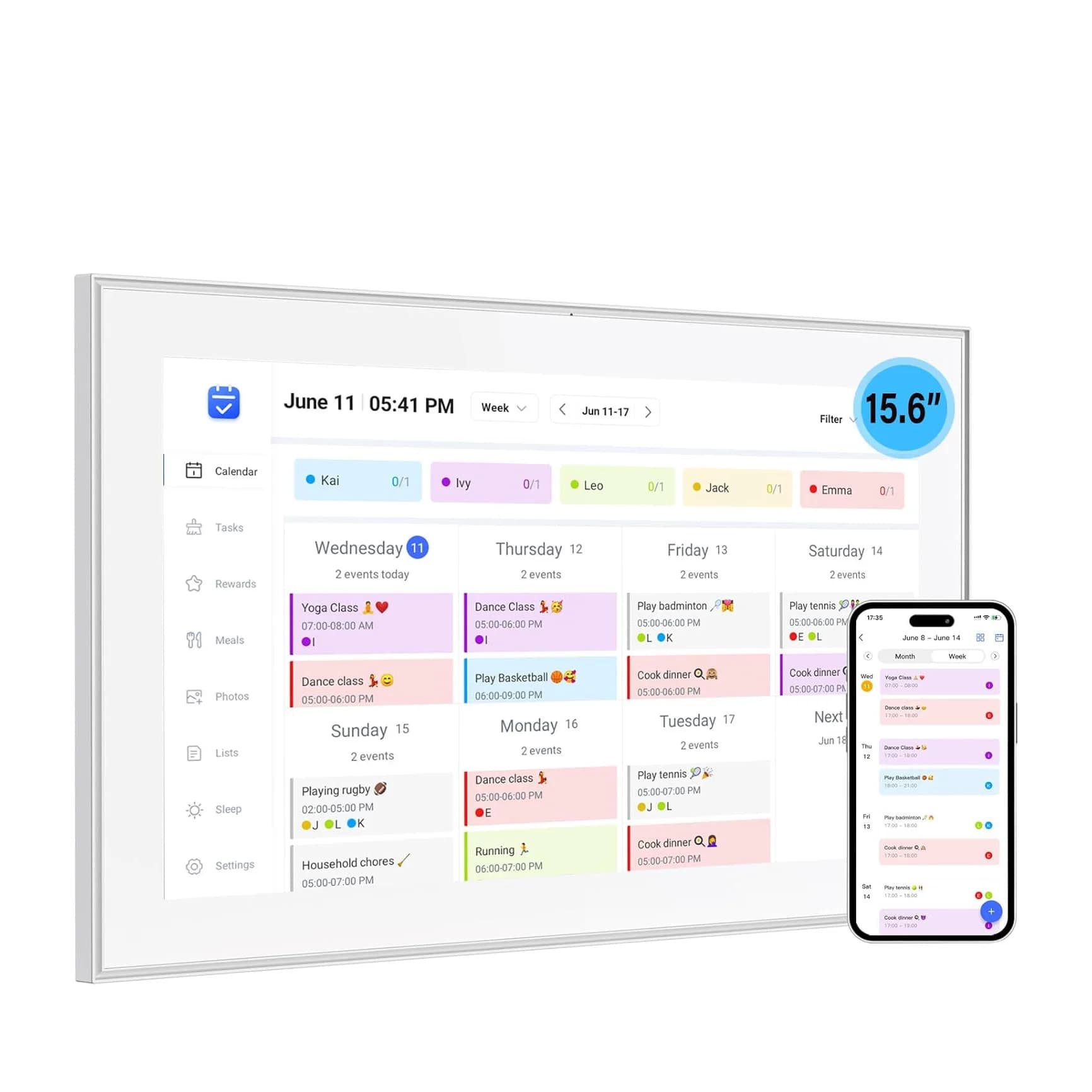 15.6 Inch Touch Digital Photo Frame 32GBMemory 72%sRGB 1920*1080P FHD IPS smart digital calendar Chore Chart Wall Share Photos