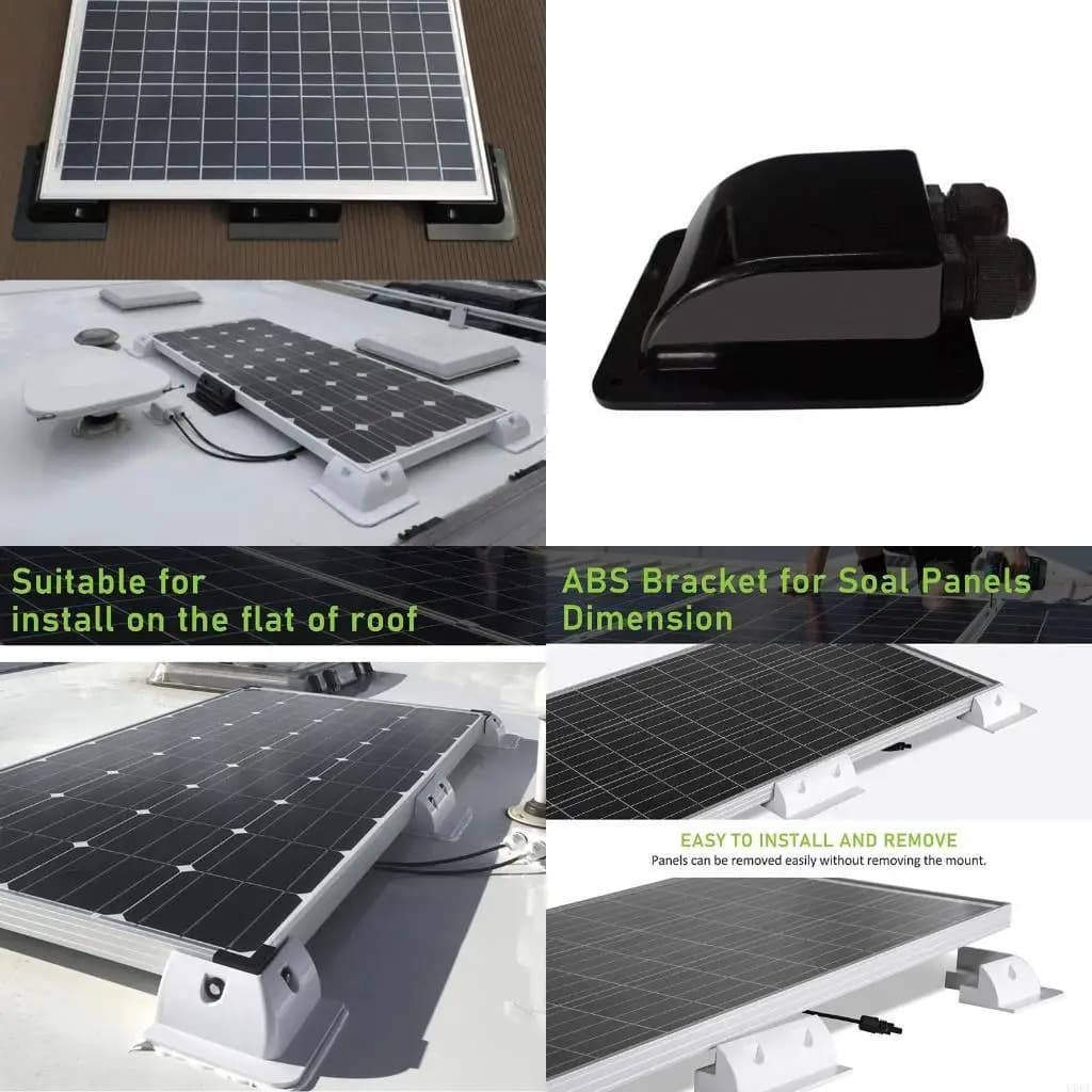 Staffa montaggio per pannello solare ABS Supporto per staffa angolare rettangolare bianca senza set per roulotte,