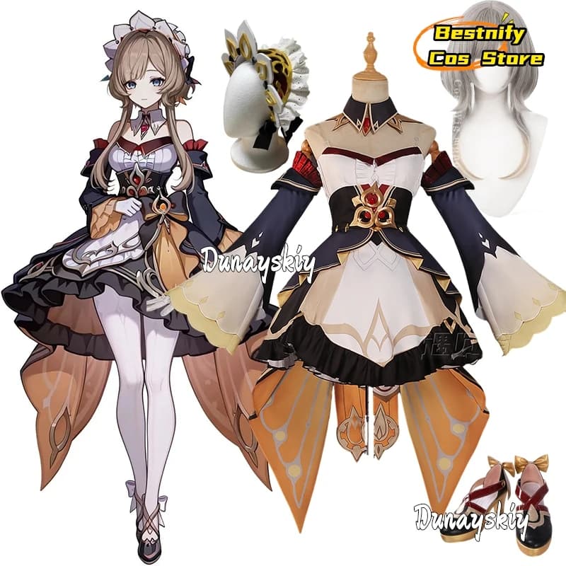 Be C@Genshin Impact Sandrone Costume Cosplay Burattino Sandrone Lolita Uniformi per ragazza PARRUCCA Scarpa Set completo Tema di carnevale di Halloween