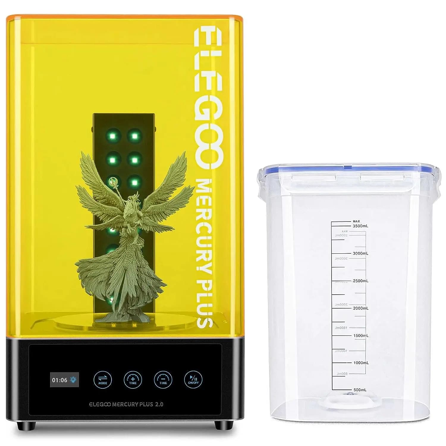 ELEGOO Mercury Plus 2.0 Stazione di lavaggio e cura della stampa 3D V2 per modelli di stampante 3D Mars Photon S Photon Mono LCD SLA DLP