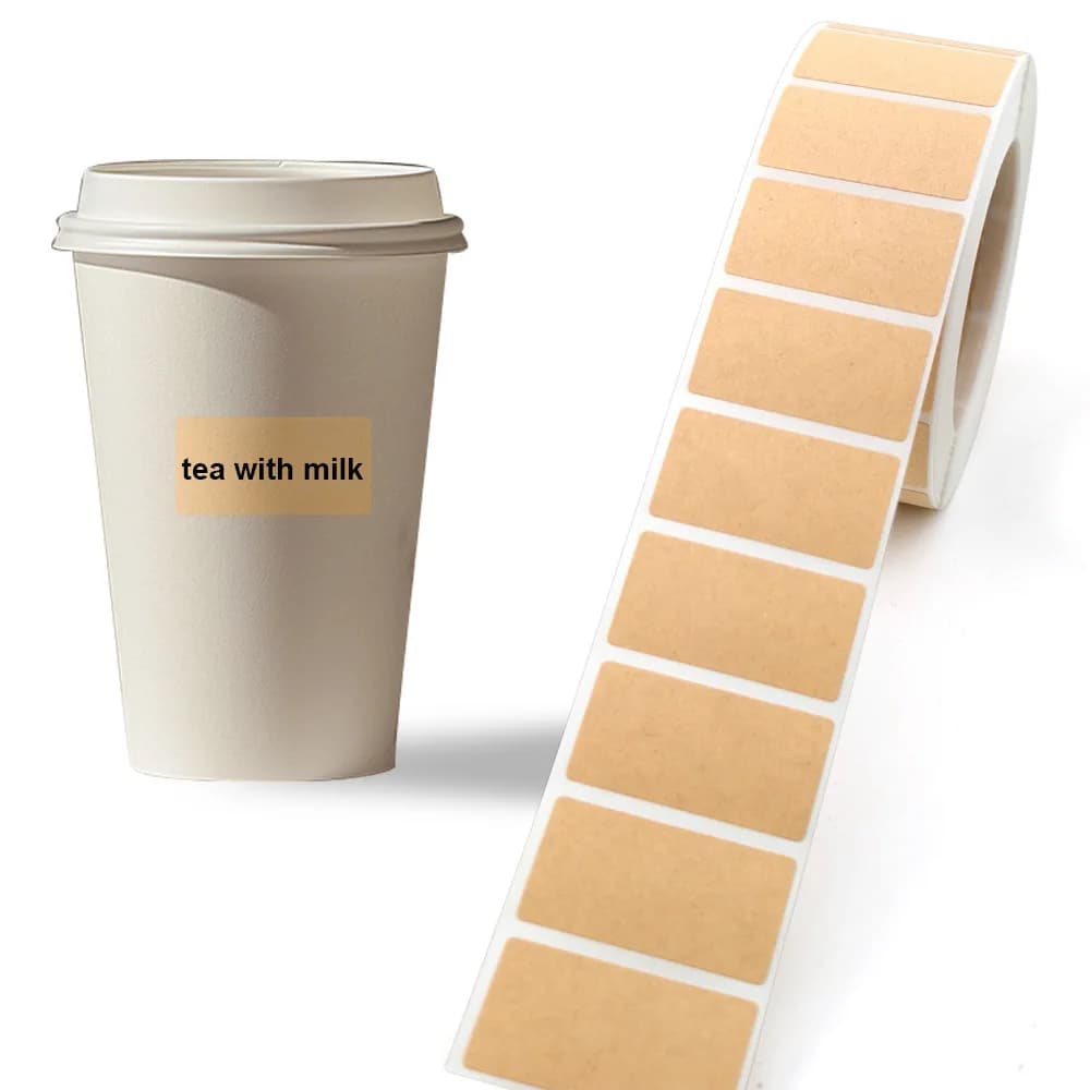 Kraft Paper Sticker rolls from 260-800 Pieces, Labels Self-adhesive Hand-writing for Classification and Packing