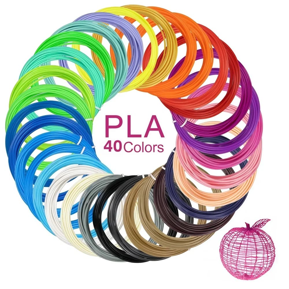 3D Pen Filament Refills,40 Colors, 1.75mm PLA, Works with SCRIB3D, PIKA3D, MYNT3D and Most Other 3D Printing Pens