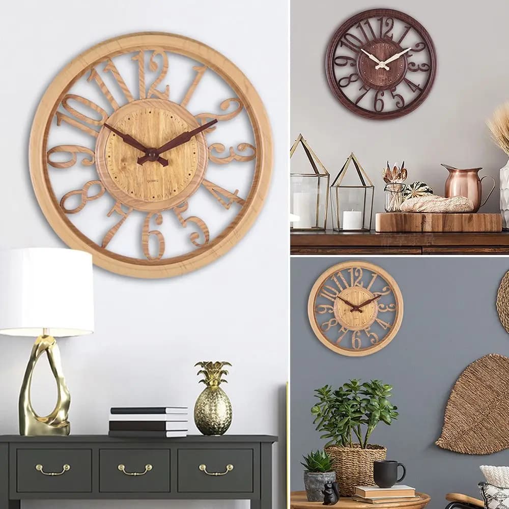 Modern 12 pollici alimentato a batteria Hollow Kitchen 3D Home Decor orologio da parete orologio da parete Art