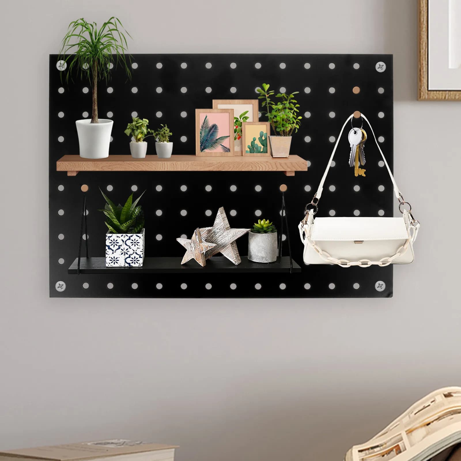 Sturdy Metal Pegboard Panel Heavy Duty Garage Wall Organizer Tool Storage Wall Mount Pegboard Organizer Peg Board