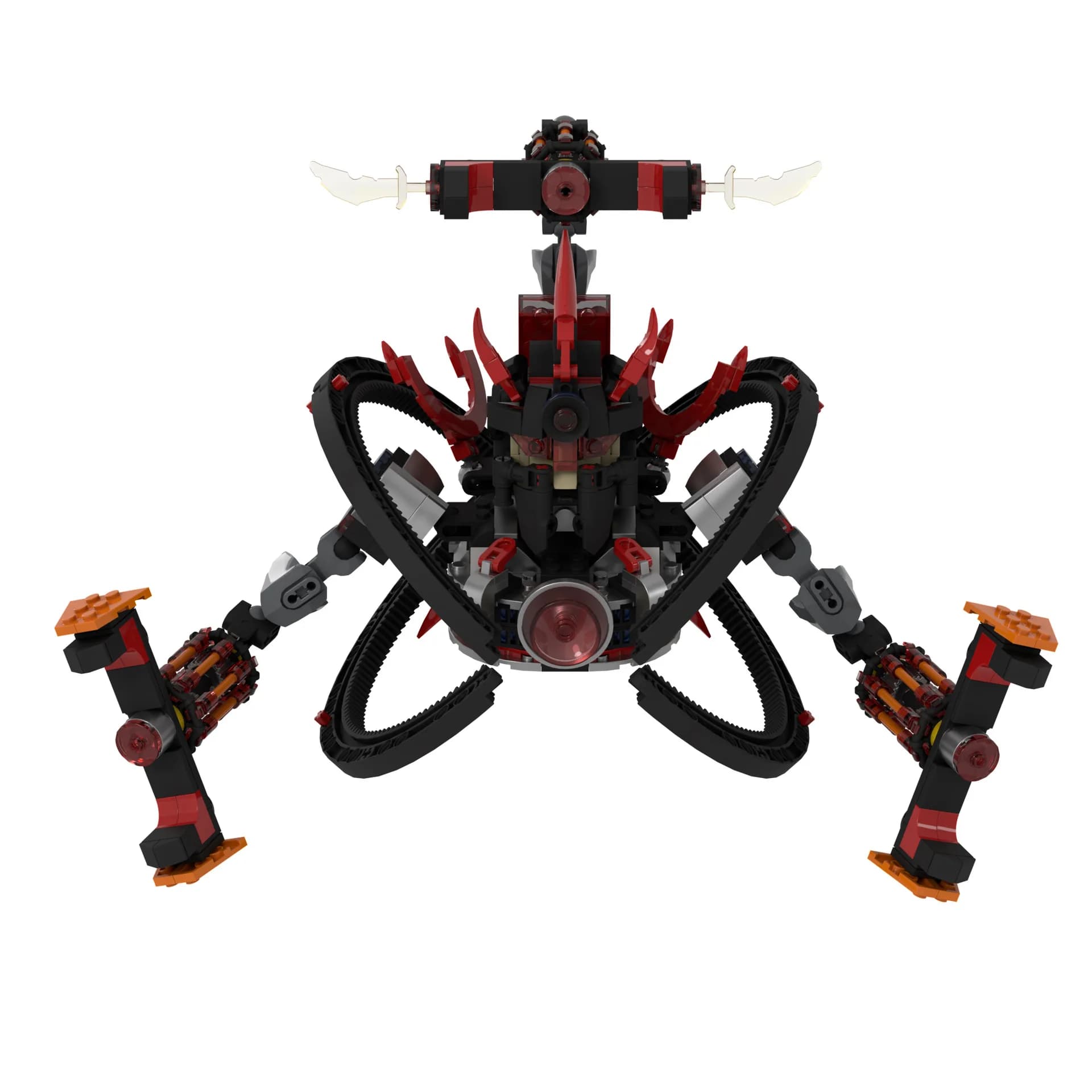 New Titan Skibidi Toilet 3-Armed Space King with Double Blades, Flame Speaker, Double Cannon, Monitoring, Children's Creative Construction Blocks