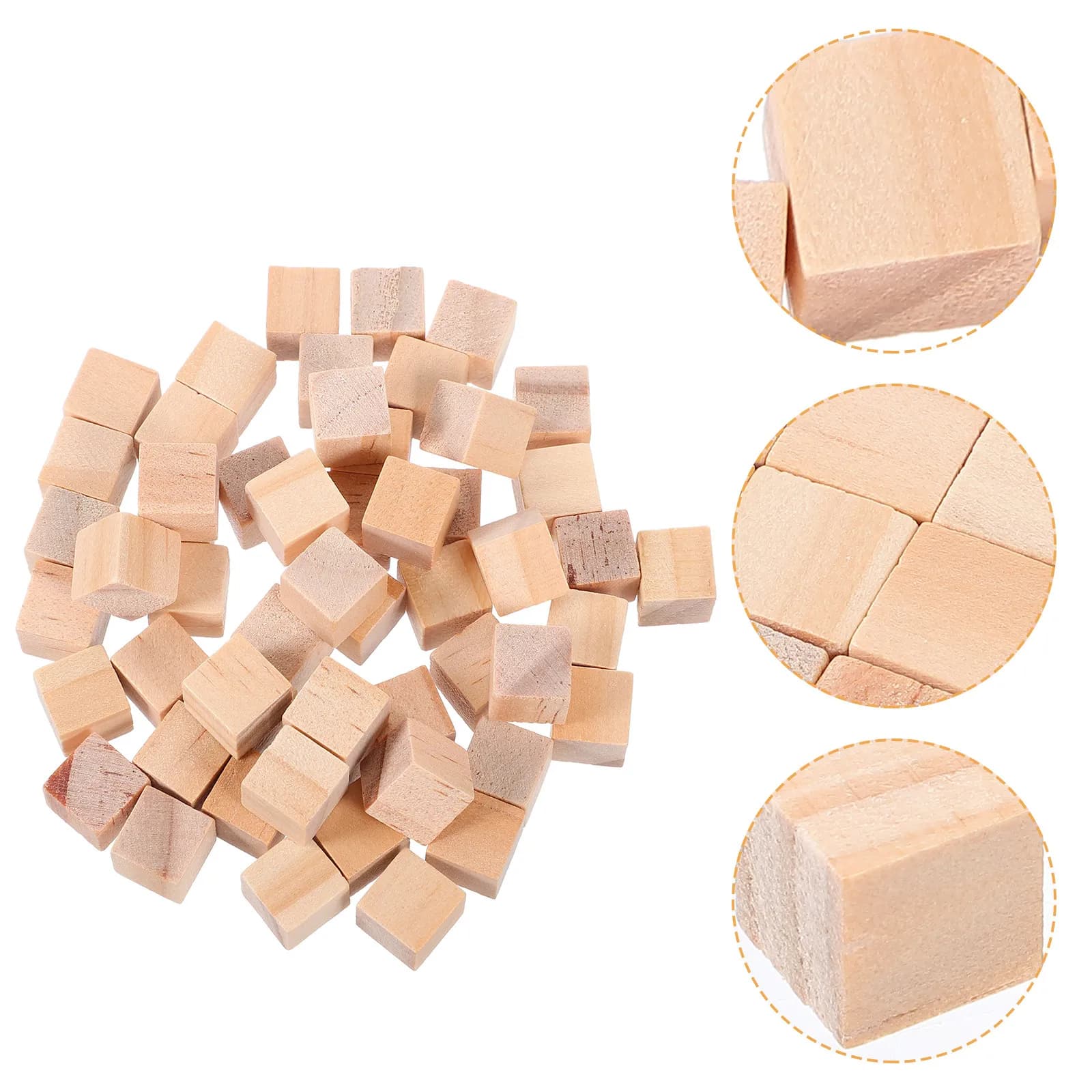 100 Pezzi Cubi in Legno Massello Finitura Liscia Materiale Sicuro Set Educativo Regalo per Bambini Blocchi di Legno Giocattolo per Bambini