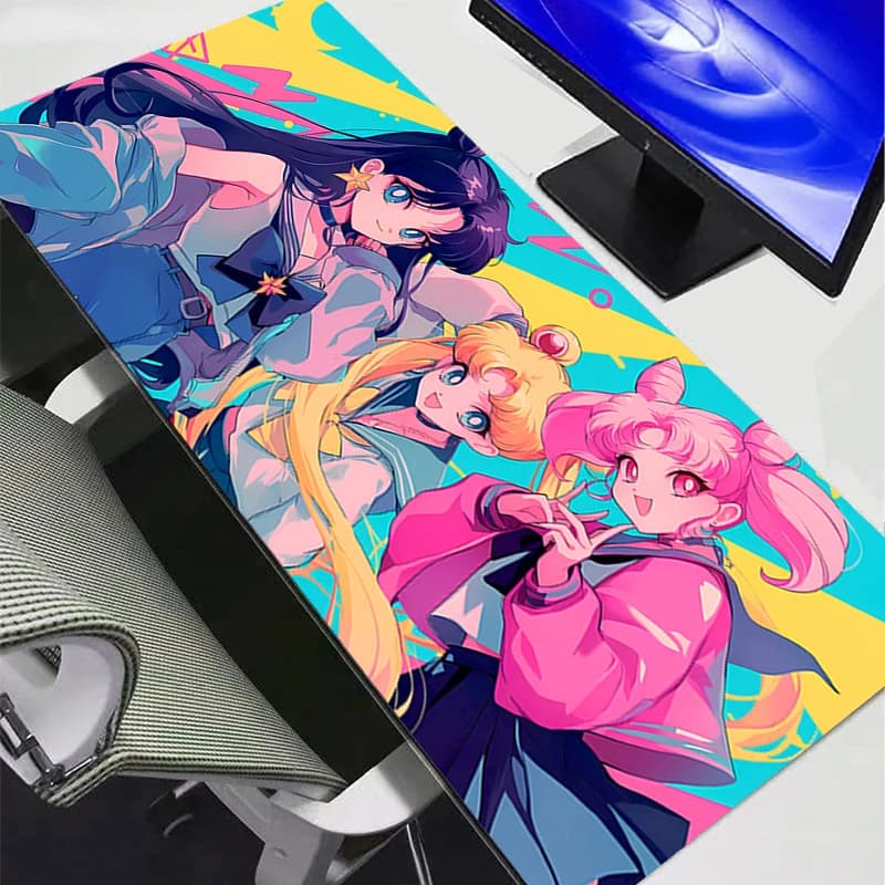 Tappetino per mouse da gioco Tappetino per mouse per computer Tappetino per scrivania PC Anime Kawaii Sailor Moon Girl Tappeto Tastiera Accessori per giocatori Tappetini per mouse da tavolo