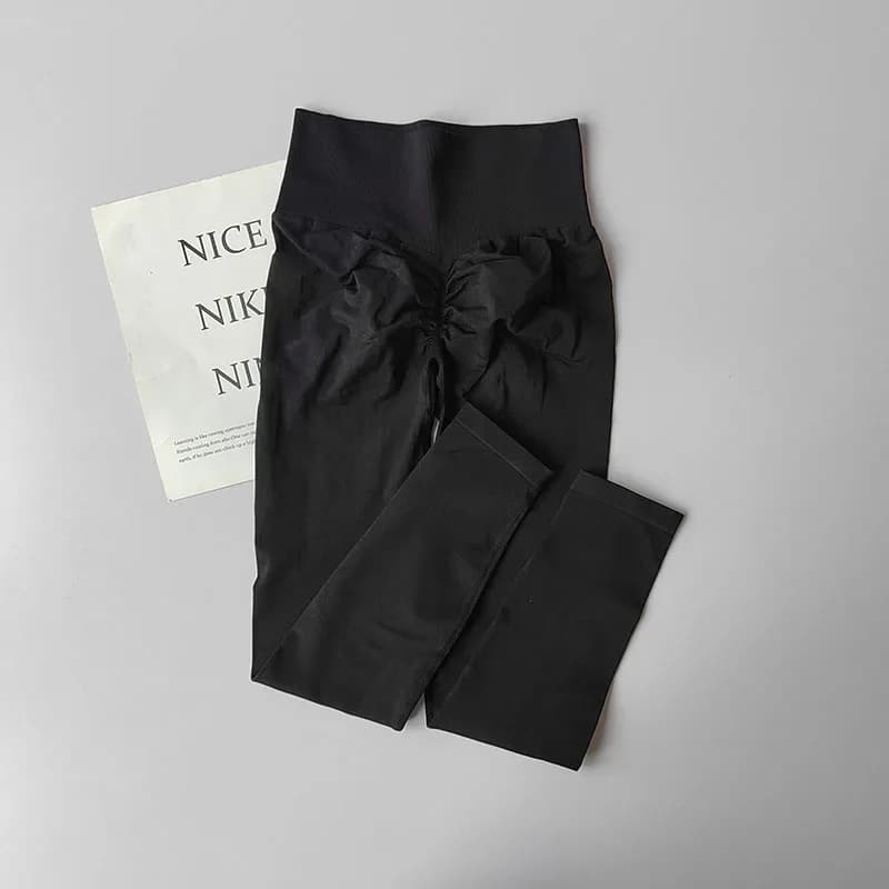 Leggings sportivi a vita alta a vita alta, ad asciugatura rapida, senza cuciture, per fitness e yoga, con effetto push-up sui glutei, a lunghezza 7/8