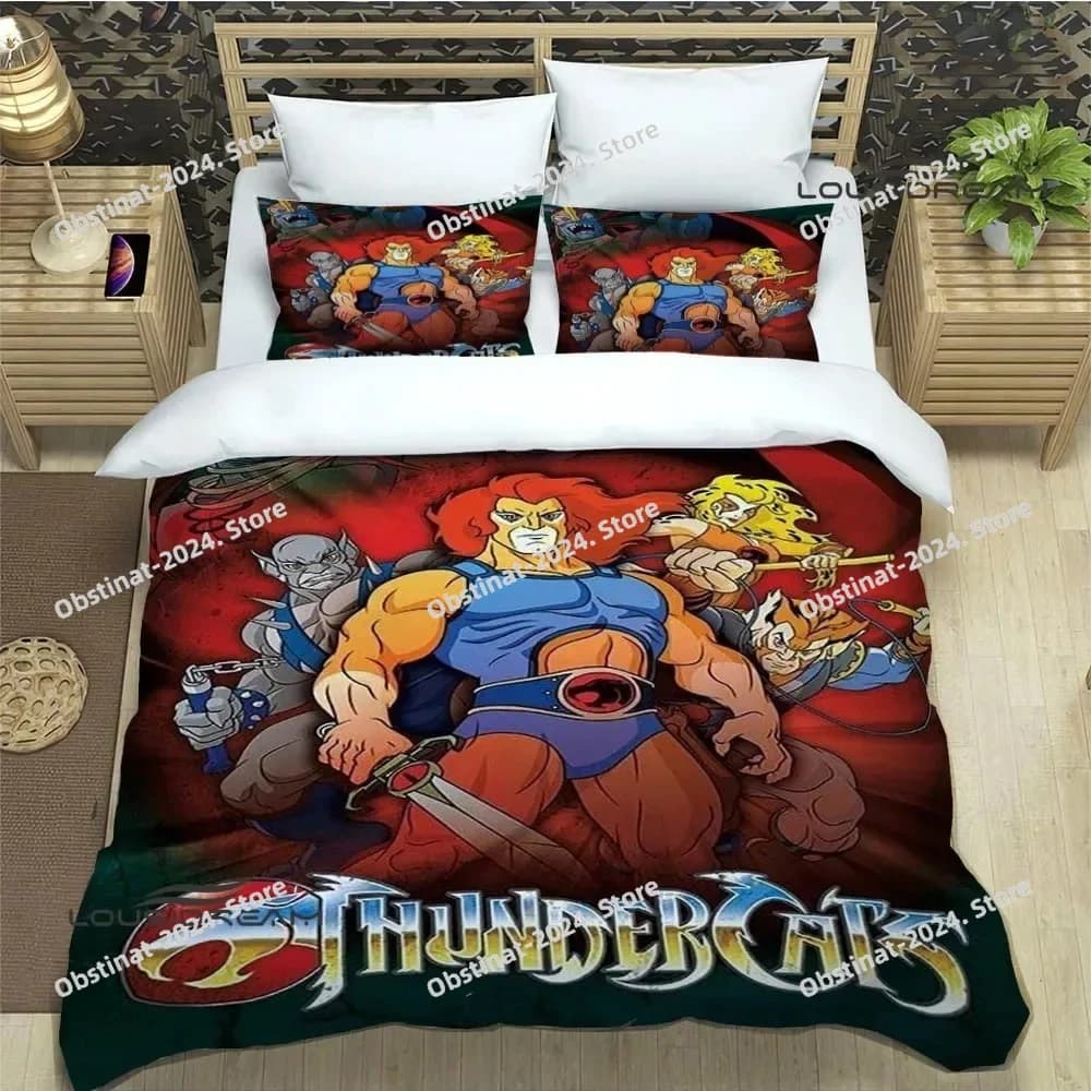 Set di Biancheria da Letto con Stampa Anime Thundercats, Set di Lusso con Copripiumino e Trapunta, Regalo di Compleanno