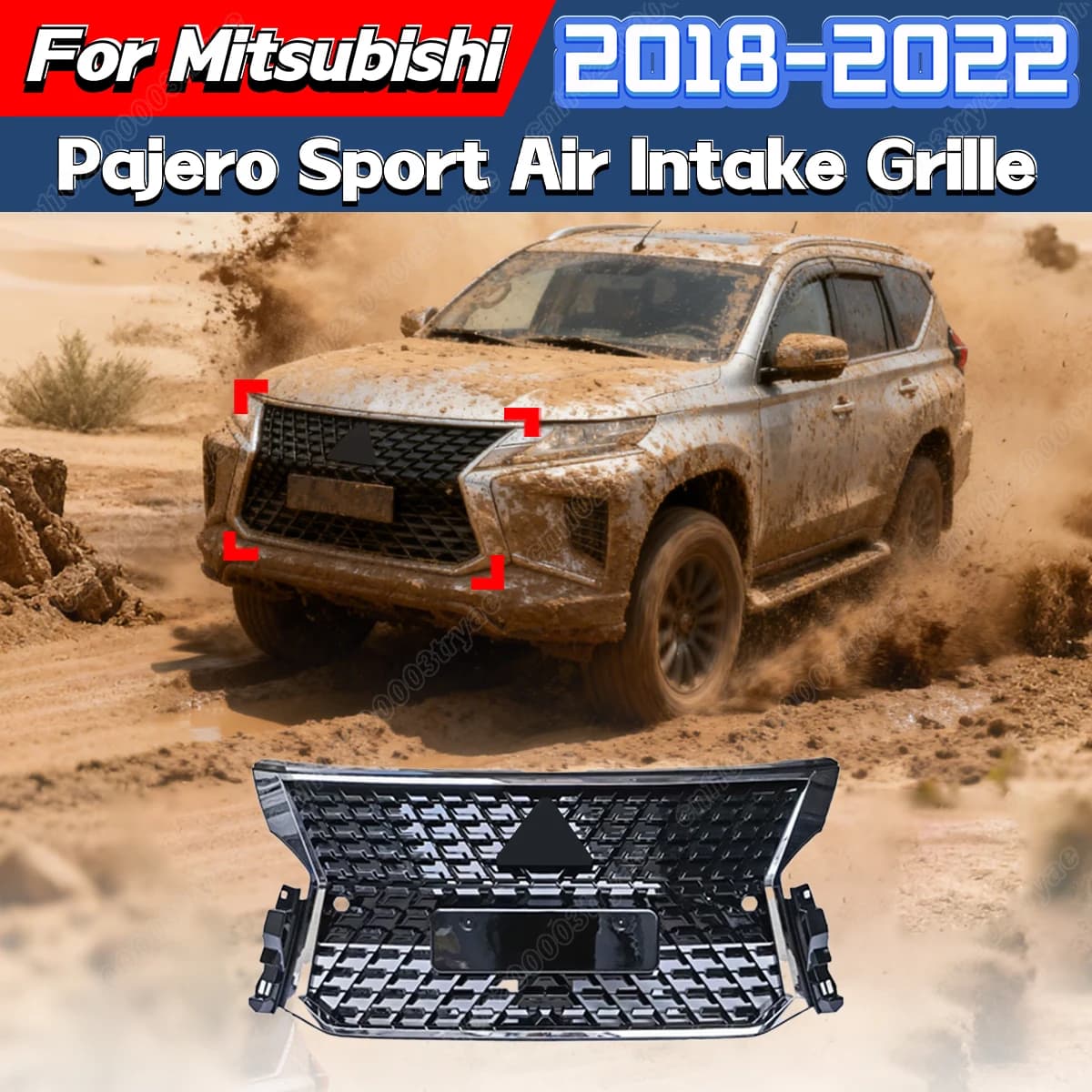 Per Mitsubishi Pajero Sport 2019 2020 2021 2022 Auto Paraurti Anteriore Modello Da Corsa Griglia Del Radiatore Anteriore Serbatoio Dell'acqua Copertura Body Kit