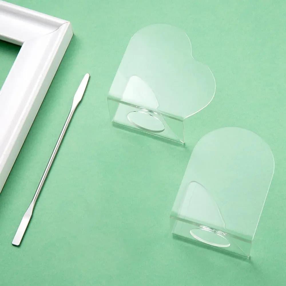 Tavolozza Trasparente in Acrilico Riutilizzabile, Tavolozza Portatile a Forma di Cuore per Miscelare Fondotinta, Strumento per Manicure