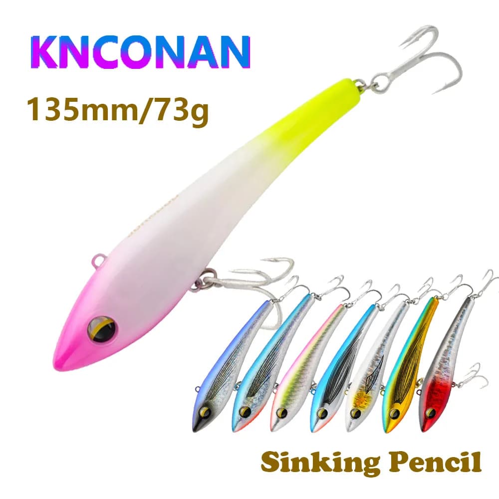GT Affondamento Matita Richiamo di Pesca 135mm 73g Traina Acqua Salata Affondamento Stickbait Wobbler Trota Artificiale Tonno Casting Spigola