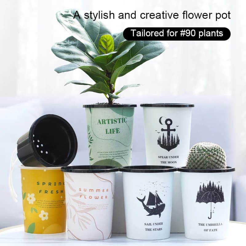 Multi-piece set Creative Small Flower Pots Self-absorbing Cotton Rope Pot for Home Gardening Desktop Simple Plant Pot Decoration