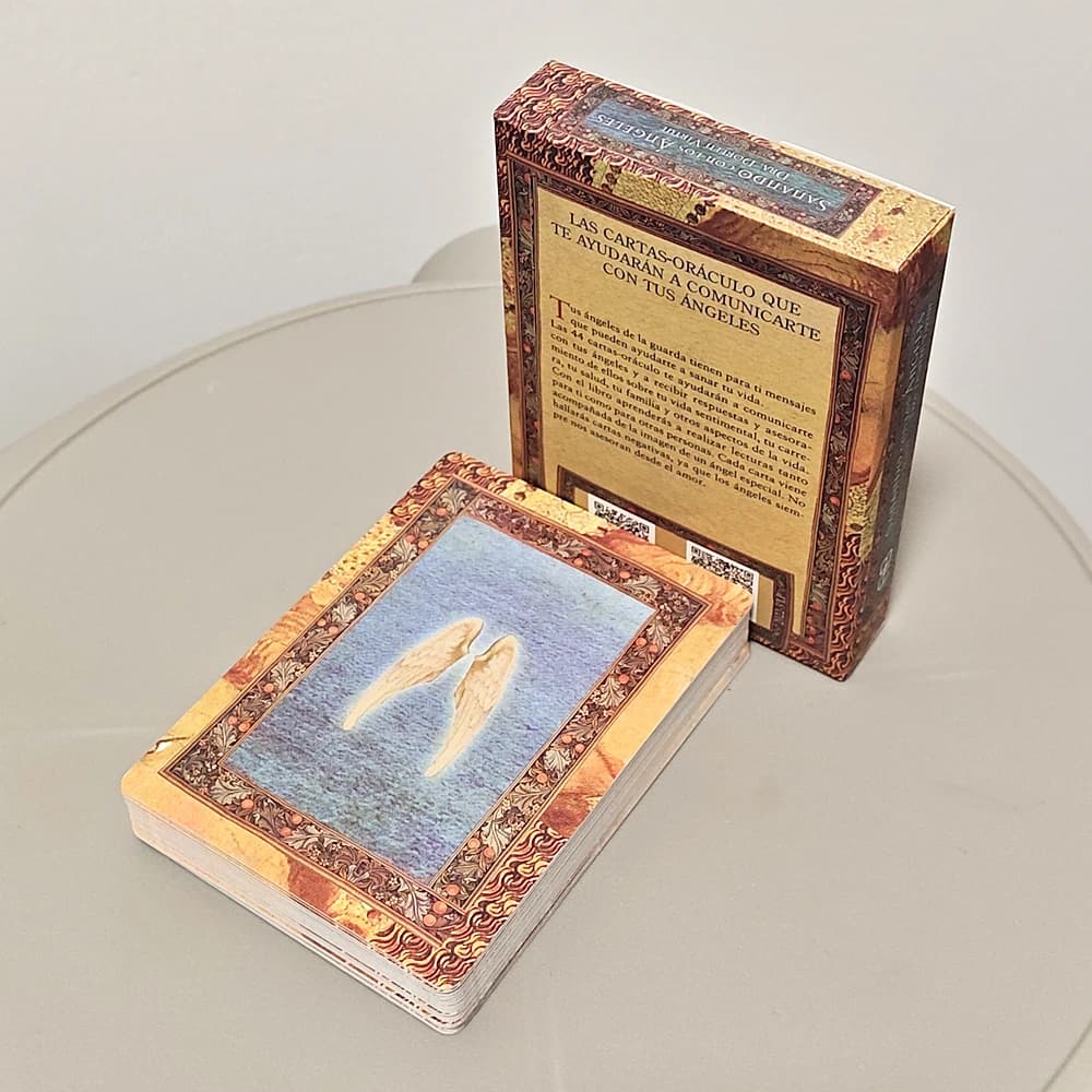 Guarigione con gli angeli Mazzo Oracle in lingua spagnola 10,5 * 7,5 cm 44 carte Oracle