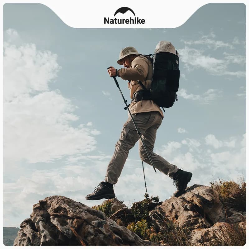 Naturehike Outdoor Camping Climbing Sticks Ultralight Rod Trekking PoleCollapsible 7075 Aluminium Alloy Hiking Pole Stick