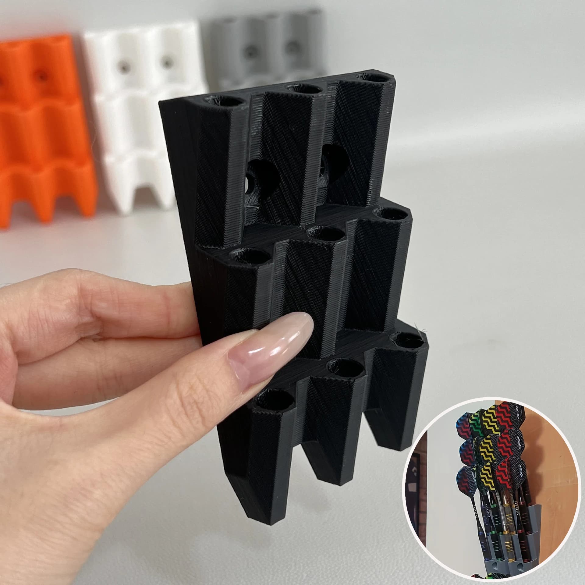 1/2pcs Minimalist Dart Display Rack, Wall Mount Holds 9 Darts, Sturdy Polypropylene for Home Game Room, Gift for Players