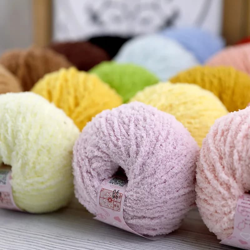 50g di filato corto di peluche 70 m di scarpe da bambola fatte a mano fai da te, coperte per bambini, sciarpe, filo all'uncinetto, tessitura di filati per maglieria a forcina carini