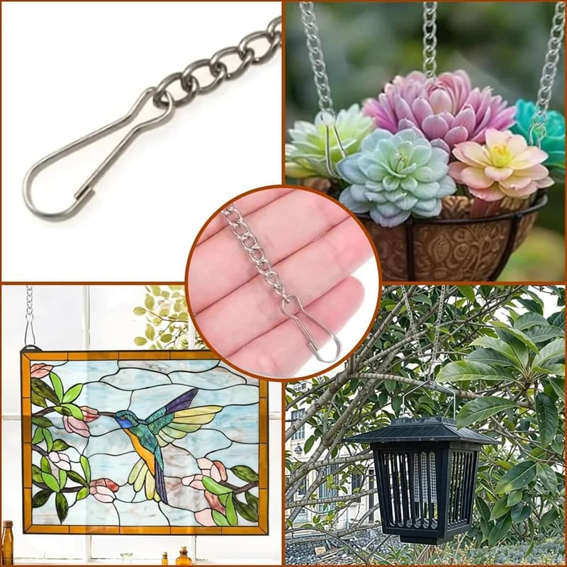 Catena per appendere finestre in vetro colorato ABRS con ganci a ventosa, 4 pezzi da 20 pollici con catena per appendere quadri Sunshine Catcher