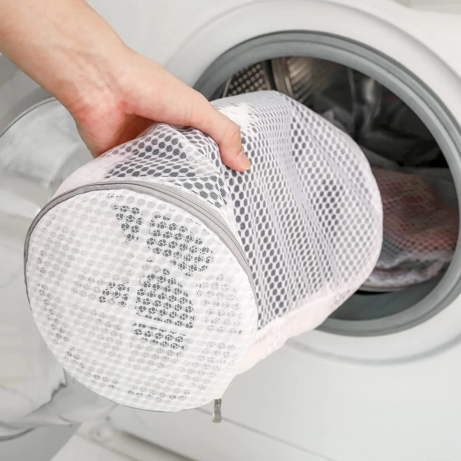 Shoes purses for washing Sneaker bag for washing mesh purse for cleaning shoes bag for washing gray zipper 125 honeycomb fabric for sneakers Sneaker