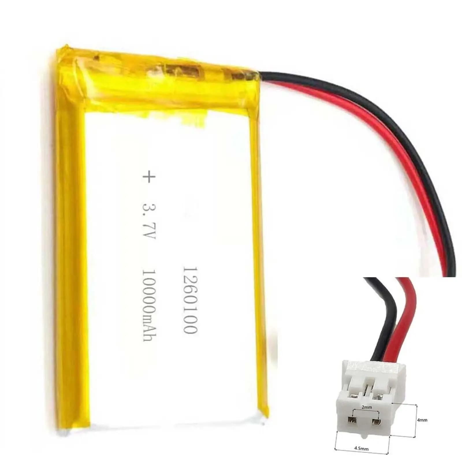 3.7V 10000mAh 1260100 Batteria ai polimeri di litio JST-PH 2pin 2.0 Per TABLET MP3 LAPTOP MOBILE POTENZA GPS SMART WATCH FOTOCAMERA BANCA DI POTENZA
