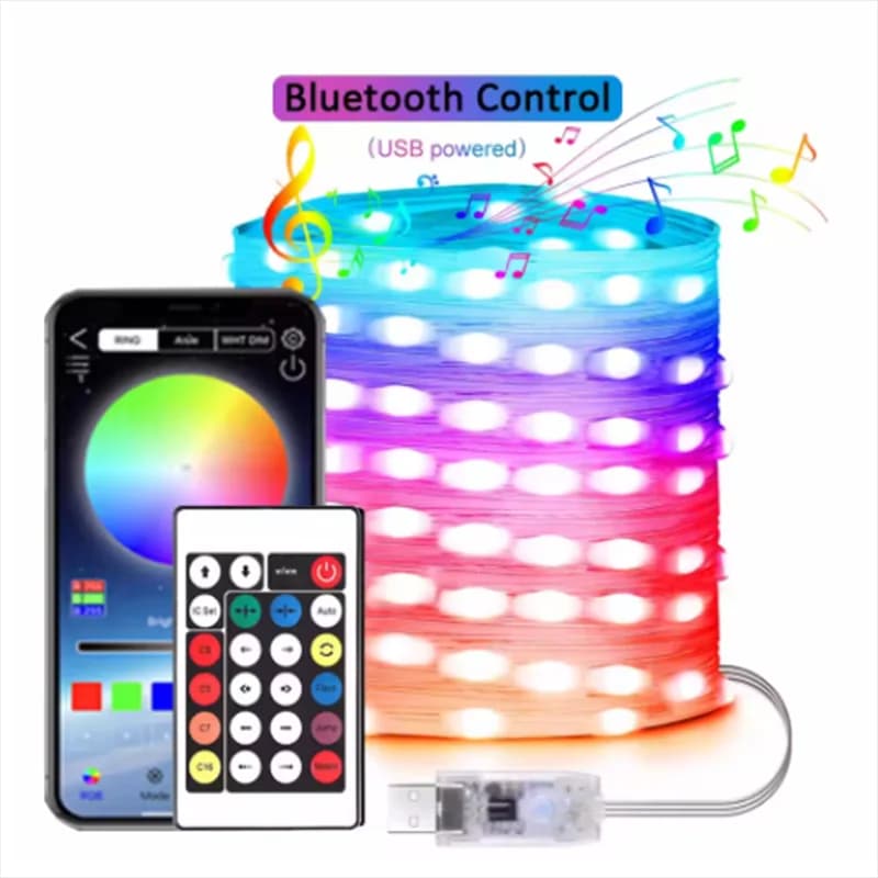 stringa led USB LED filo di rame luci della stringa USB sogno colore lucine Bluetooth colorato casa albero di Natale decorazioni di nozze
