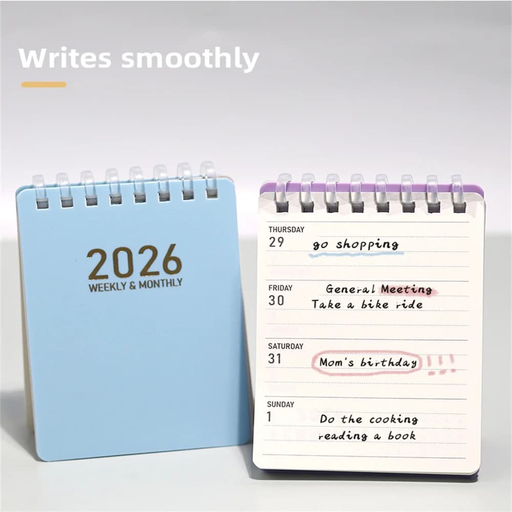 Agenda 2026 con Spirale Morbida, Taccuino Portatile Tascabile A7, Mini Blocco Note a Spirale, Regalo Perfetto per Ufficio e Studio
