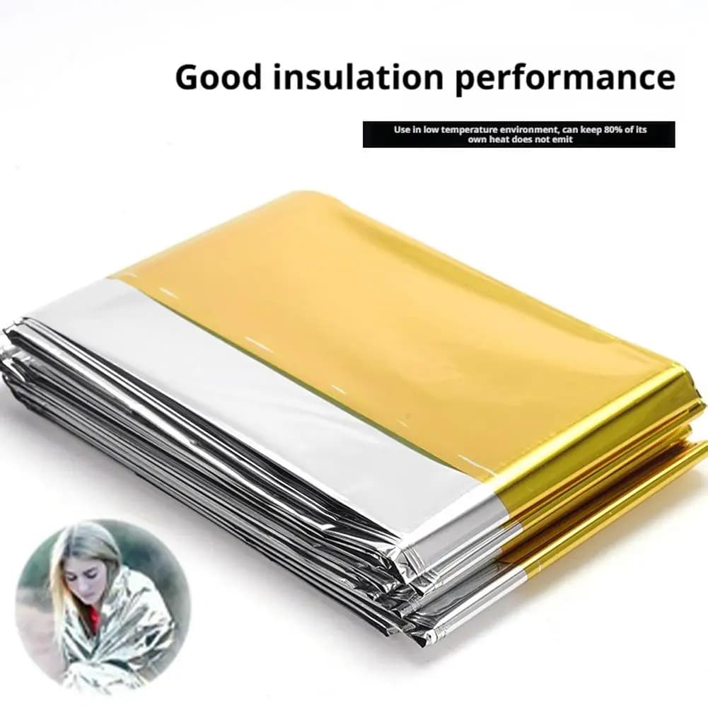 Emergency Survival Blanket Aluminum Foil Insulation Film Camping Outdoor Hiking Survival​ Thermal Insulation 130x210CM 160x210CM
