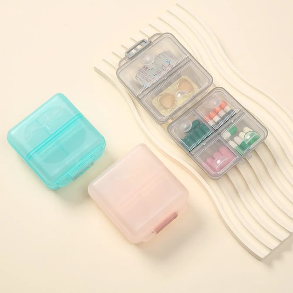 New Premium Mini Portable Travel Laptop with 6 Departments, Organizing Container for Medicines, Vitamins and Fish Oils