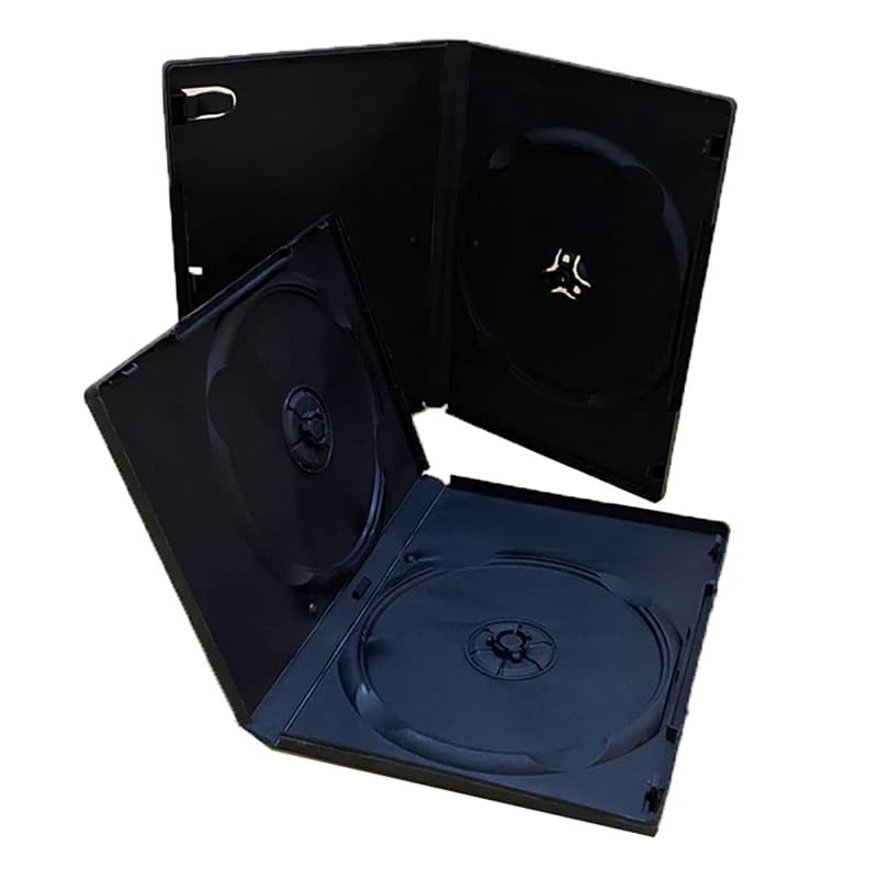 Durable PP Plastic CD DVD Case Empty Disc Holder Box Single Double Disc Capacity Storage Organizer