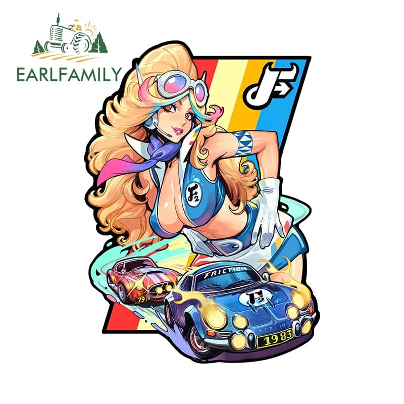 EARLFAMILY 13cm x 9.5cm Female Original Decal Huge Breasts Boobs NSFW Racing Sunscreen Auto Car Stickers Creative Graphics