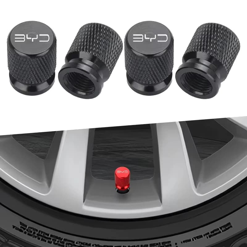 4 Pieces Valve Car Pneumatic Covers Dust Covers Waterproof for BYD