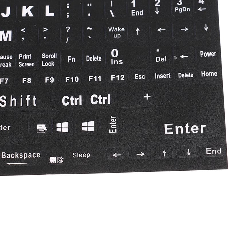 Tastiera completa inglese Adesivi per tastiera trasparenti satinati Computer notebook