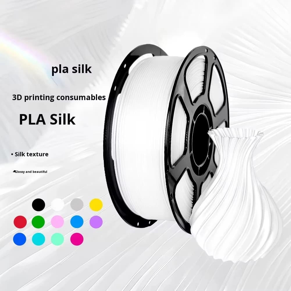 Silk Single Color 3D Printing Consumables PLA Silk 1KG 3D Printer Monochrome Silk White Green 3Ds Filament