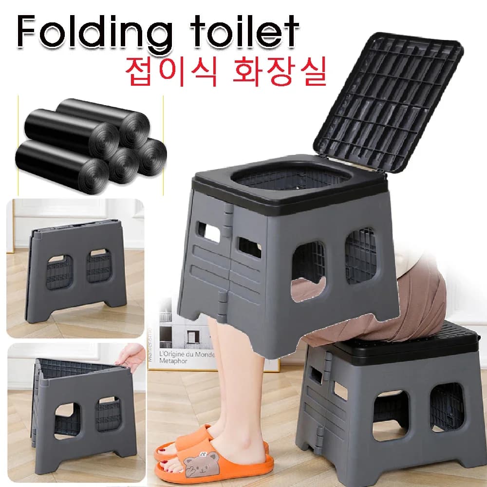 Toilette pieghevole da campeggio Toilette mobile per auto Secchio per auto Emergenza Auto-guida Viaggio Toilette esterna portatile Pattumiera portatile