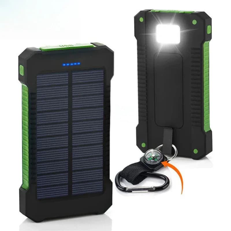 20000mah Banca di energia solare portatile Batteria esterna impermeabile Backup Powerbank 20000 mah Caricabatteria del telefono LED Pover Bank