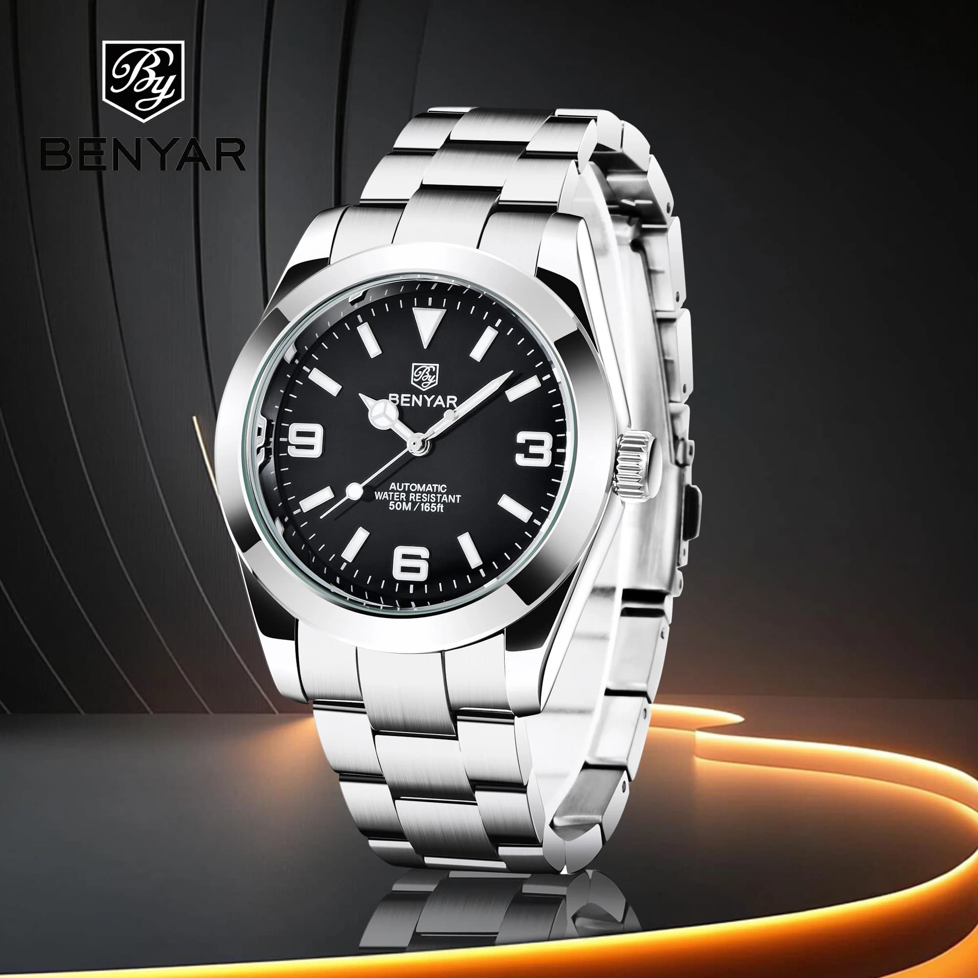 2025 New men's watches Top Brand BENYAR Mechanical Wristwatches Luxury men's automatic working watches Stainless steel