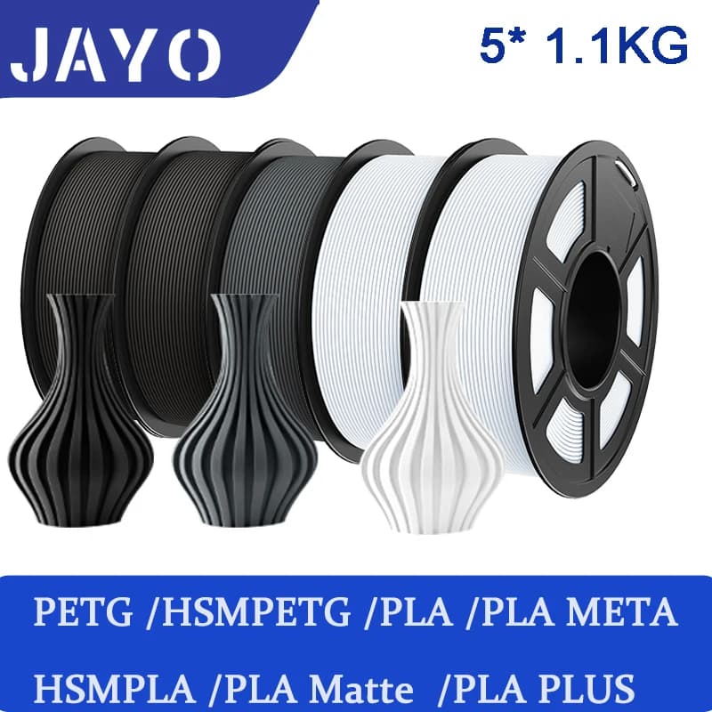 JAYO 5 rolls PETG PLA HSMPETG PLA PLUS PLA META High speed matte material from 1.75 mm for 100% without bubbles and FDM for 3D printing