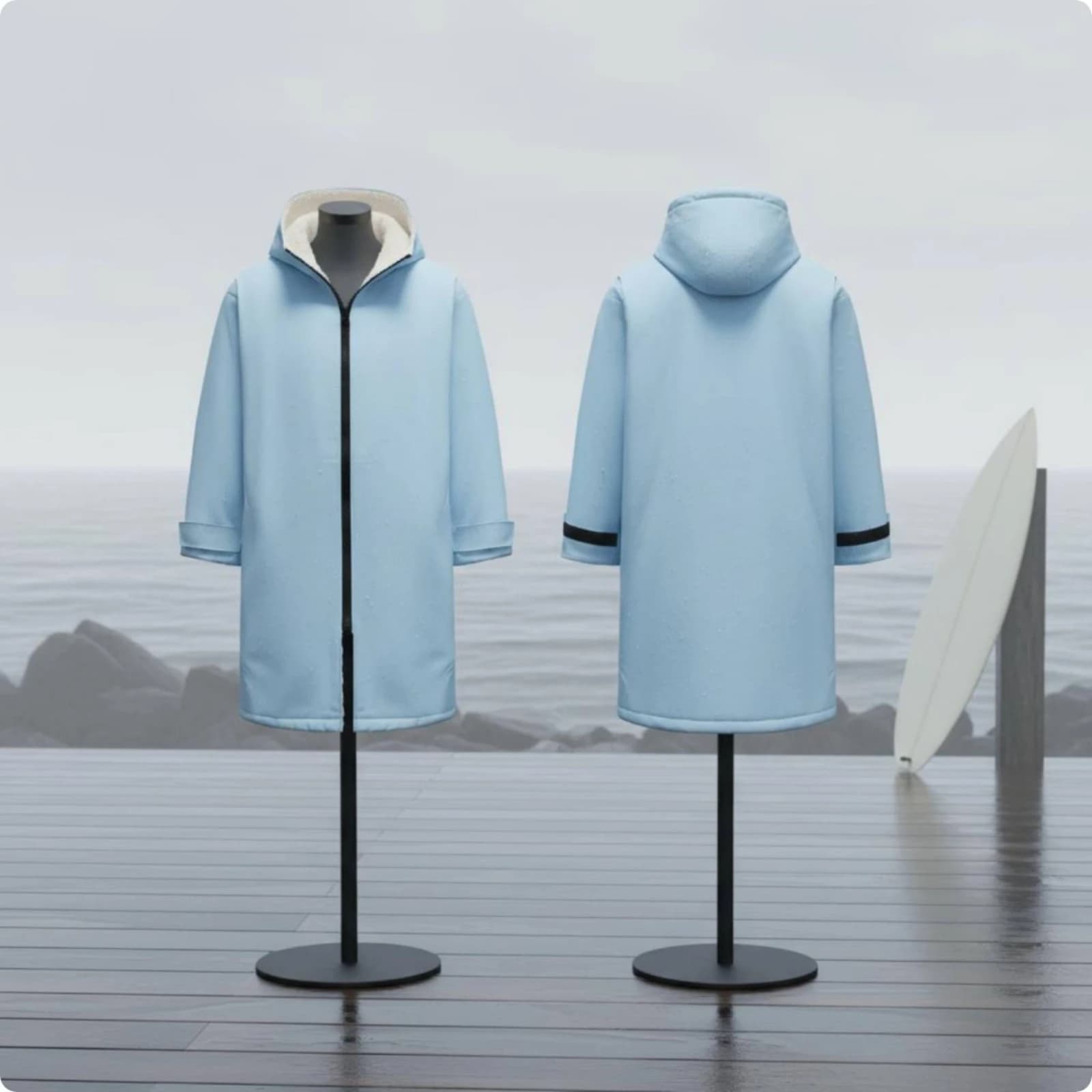 Hooded Changing Robe Warm Water-Sports Poncho Robe Hooded Swim Poncho Thick Bath Towel Jacket Oversized for Adults, Swimming