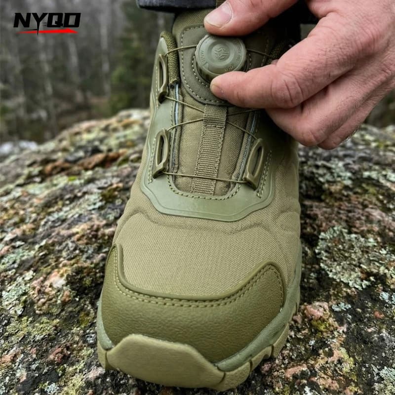 Outdoor Men Mid Top Hiking Boots Puncture Proof Non‑Slip Wear Resistant Shoes Breathable Climbing Trekking Off‑Road Footwear