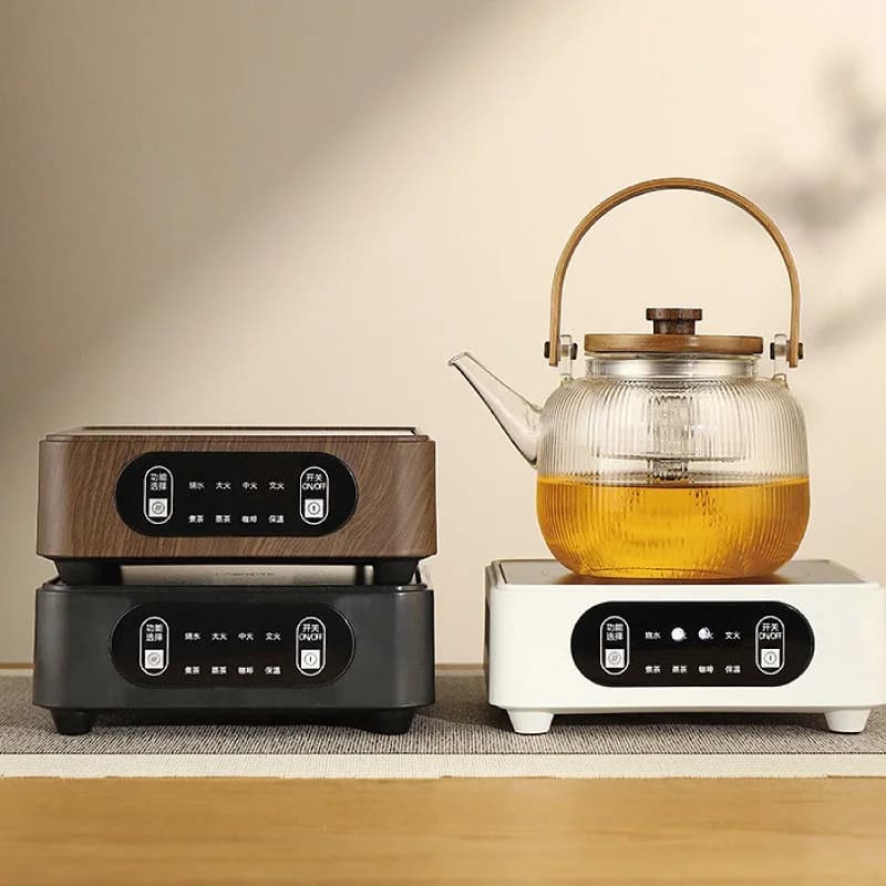 Fornello Elettrico in Ceramica 1500W, Fornello Portatile per Tè, Bollitore Intelligente, 8 Livelli di Riscaldamento, Mantenimento Automatico del Calore, Macchina per Caffè
