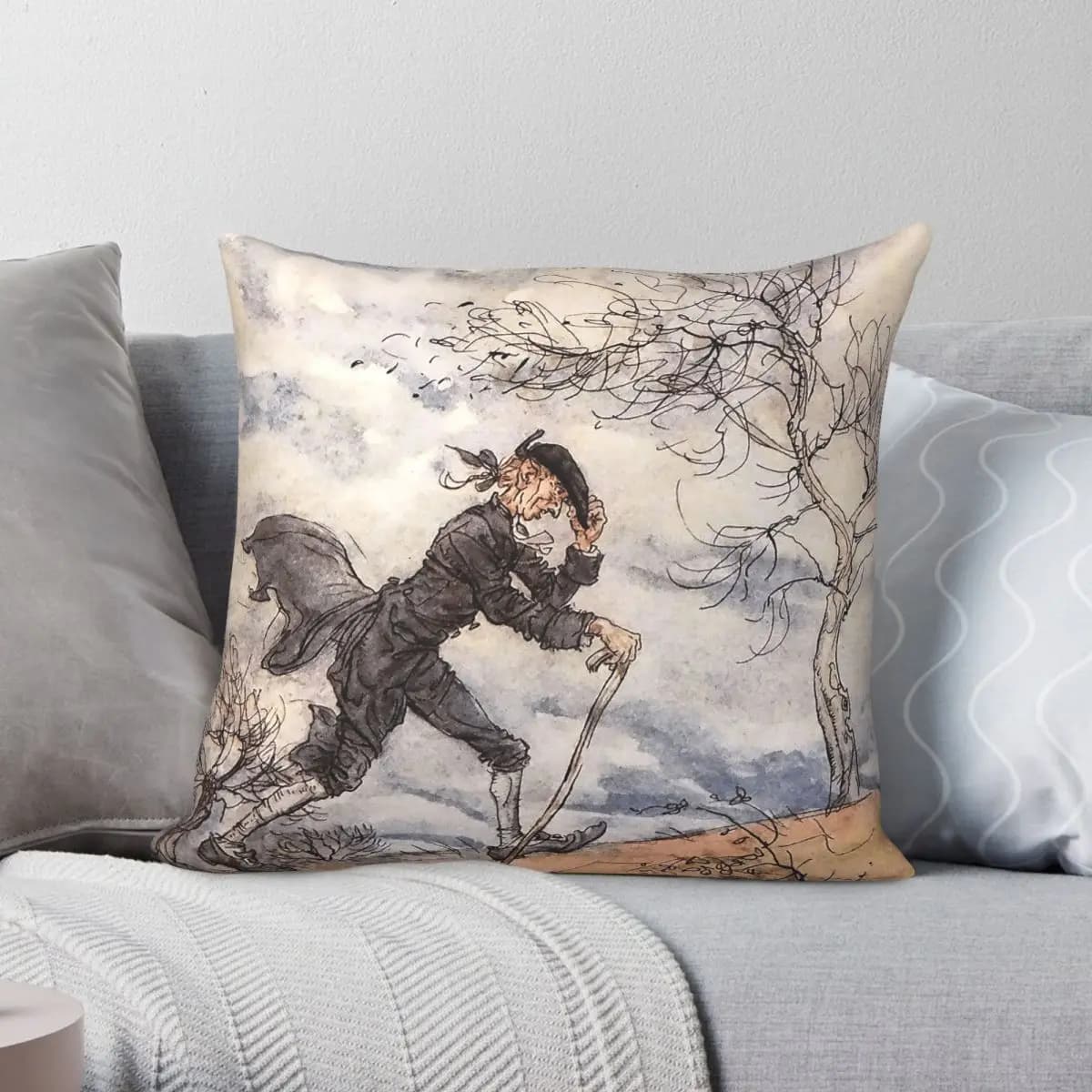 Federa per cuscino quadrata Legend Of Sleepy Hollow Arthur Rackham, in poliestere, lino, velluto, con cerniera, decorativa, per divano