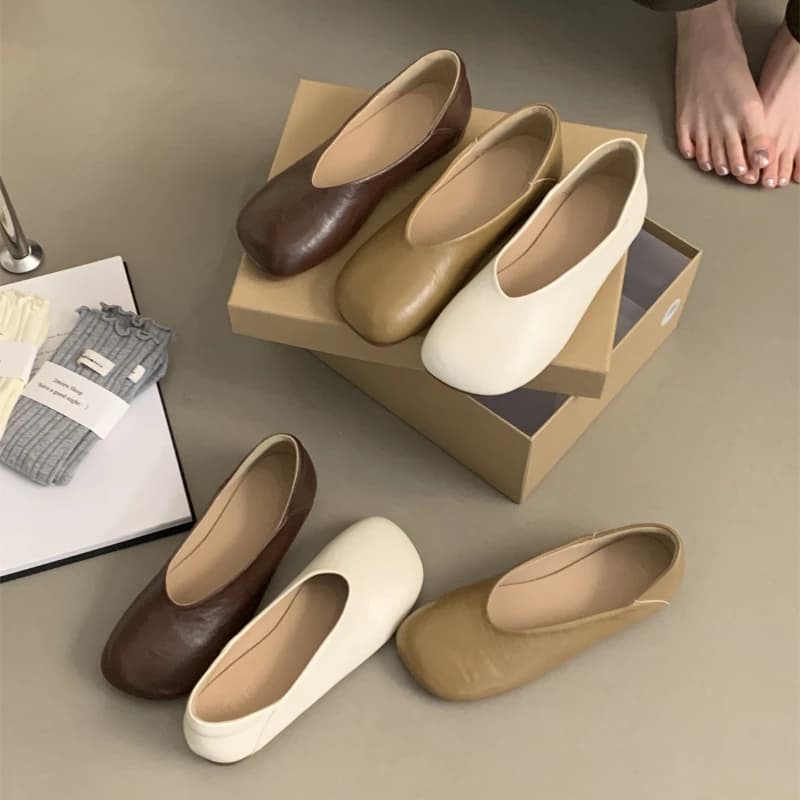 Vera pelle primavera autunno appartamenti fatti a mano ballerine scarpe da donna mocassini comode scarpe basse da donna in morbida pelle