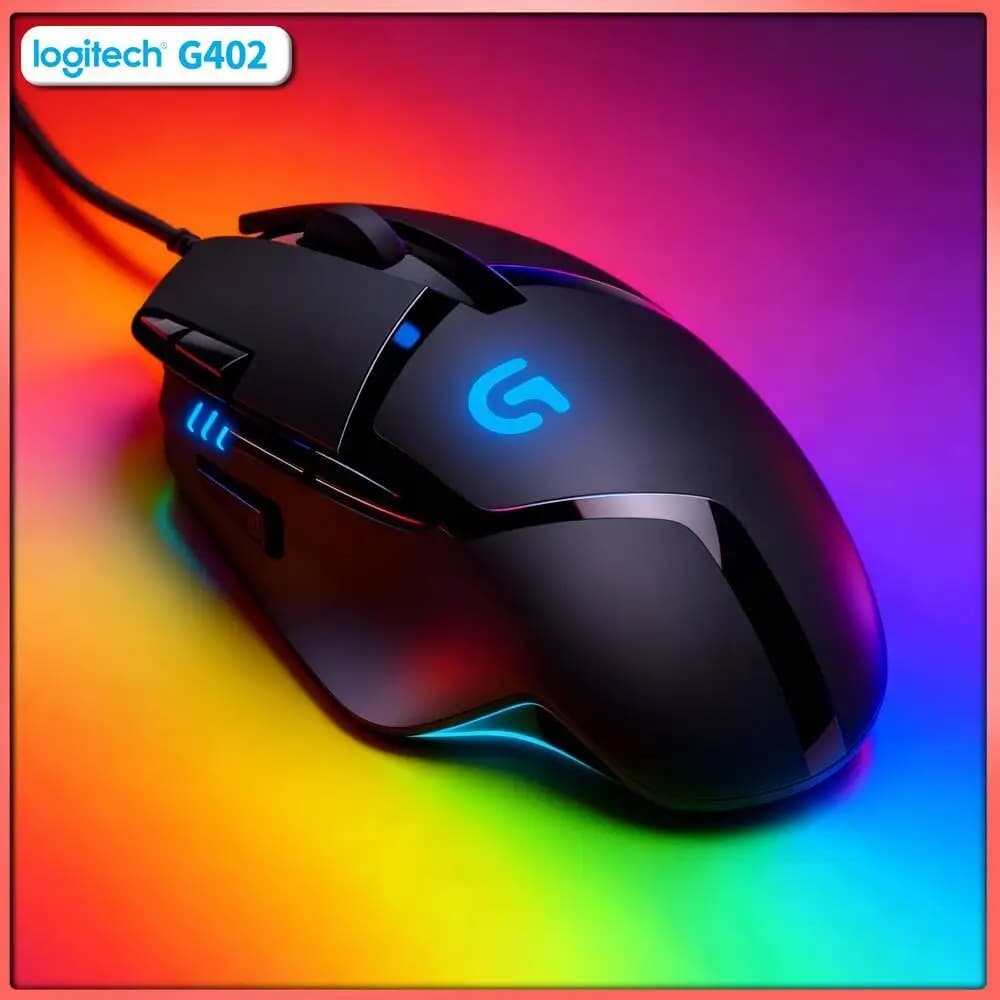 Logitech G402 Wired Gaming Mouse 32-Bit ARM Processor 4000 DPI Anti-Slip Grips for Extended Competitive Play