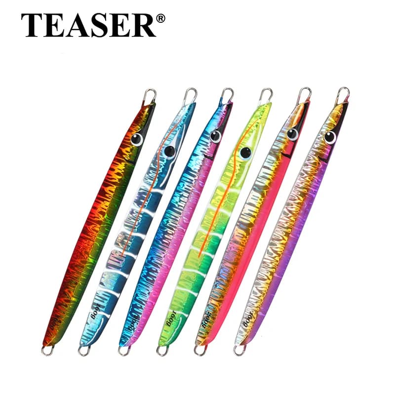 TEASER J98 200G Sea fishing fast-sinking slow-shaking iron plate lures 160g and 200g boat fishing UV luminous artificial lures