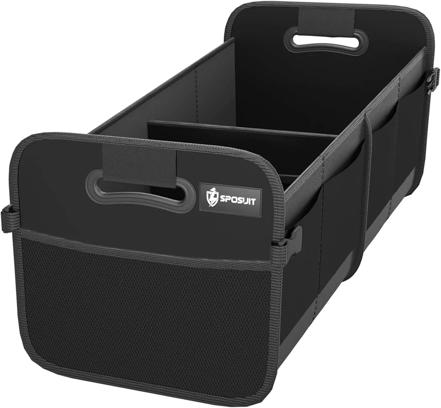 Organizer Pieghevole per Bagagliaio Auto con 11 Tasche e Maniglie Rinforzate, Contenitore per SUV per Alimenti e Carico