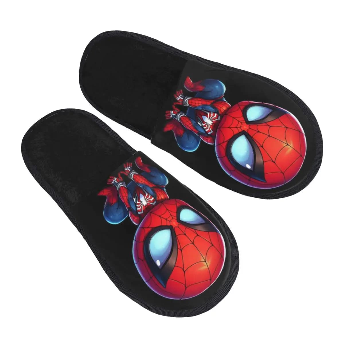 Pantofole da casa personalizzate di Spider-Man, supereroe dei cartoni animati, da donna, in morbida memory foam, slip-on, pantofole da hotel.