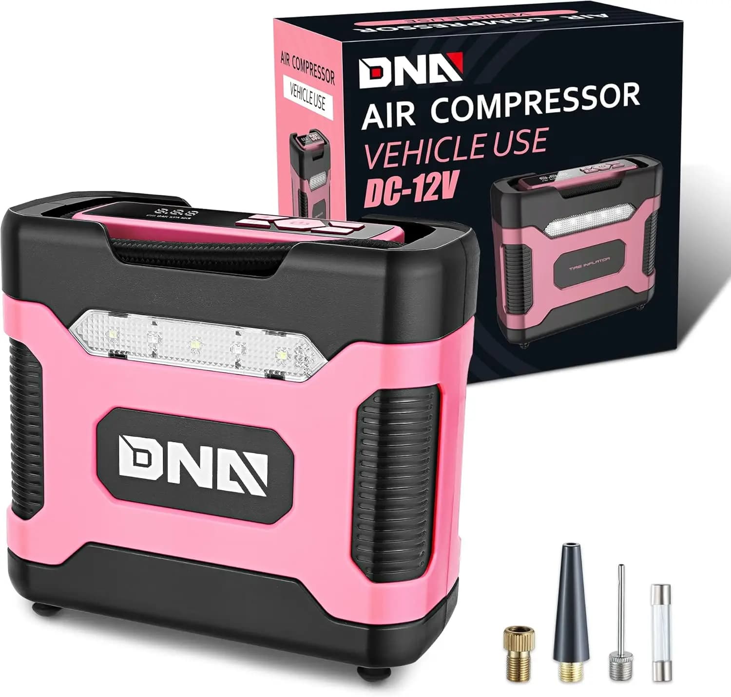 Compressore d'Aria Digitale Portatile 12V con Manometro per Auto, Biciclette, Motociclette