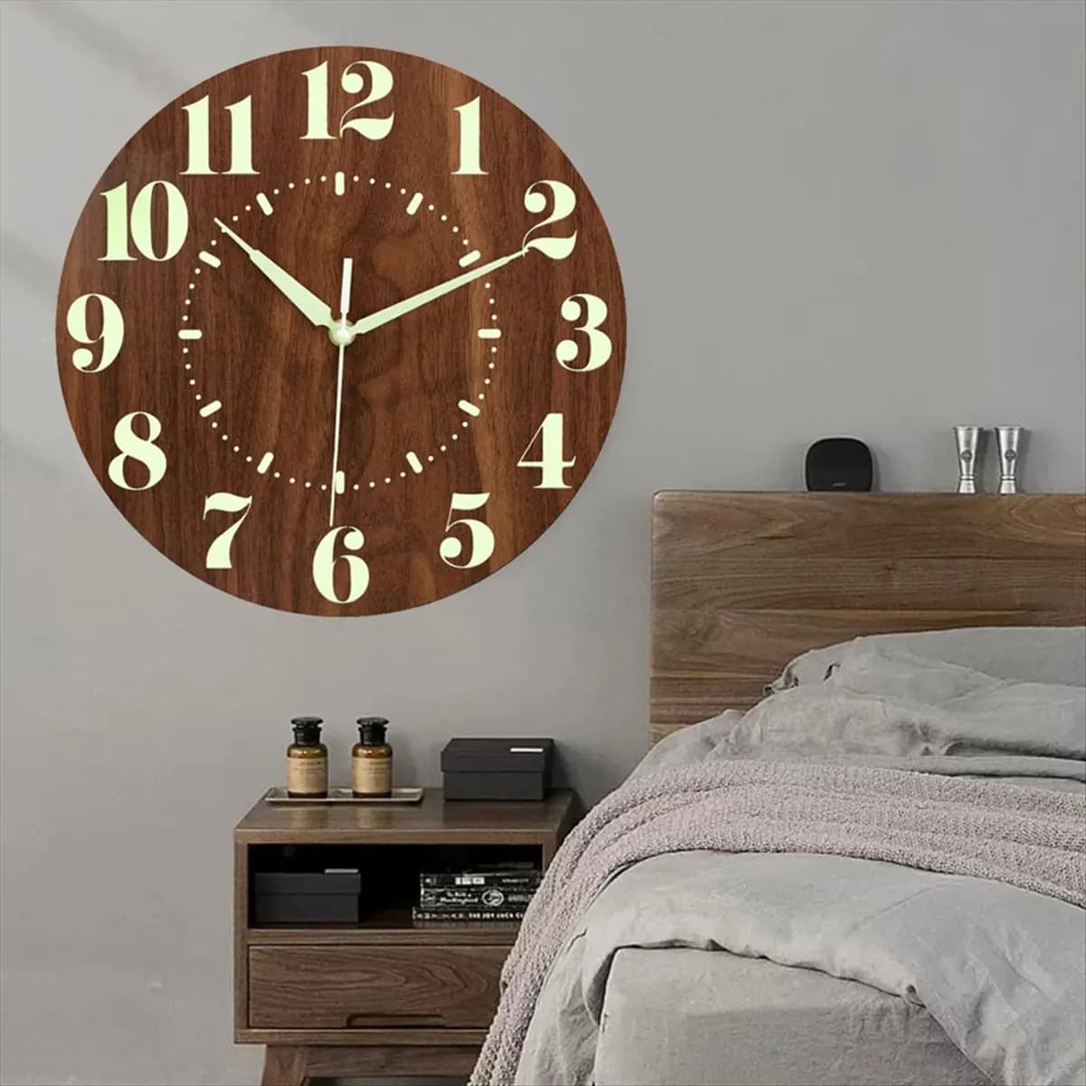 Orologio da Parete A32I Luminoso al Buio, 12 Pollici Silenzioso Senza Ticchettio a Batteria, Orologio da Parete Illuminato Decorativo per Camera da Letto
